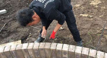 埼玉県　入間市　花壇　レンガ積　施工