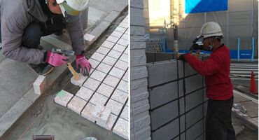 板橋区　床ピンコロ　外構工事　吉川工業