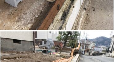 埼玉県入間市　道路沿い　ブロック塀施工