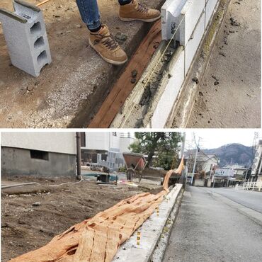 埼玉県入間市　道路沿い　ブロック塀施工