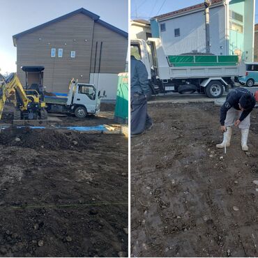 福生市　土工事　掘削作業