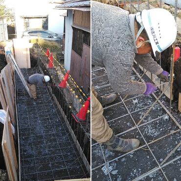 基礎工事　基礎型枠　ベース配筋　吉川工業