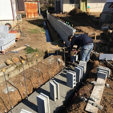 埼玉県飯能市　隣地境界ブロック塀　吉川工業