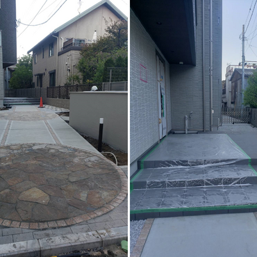 足立区マンション外構　エントランス　吉川工業