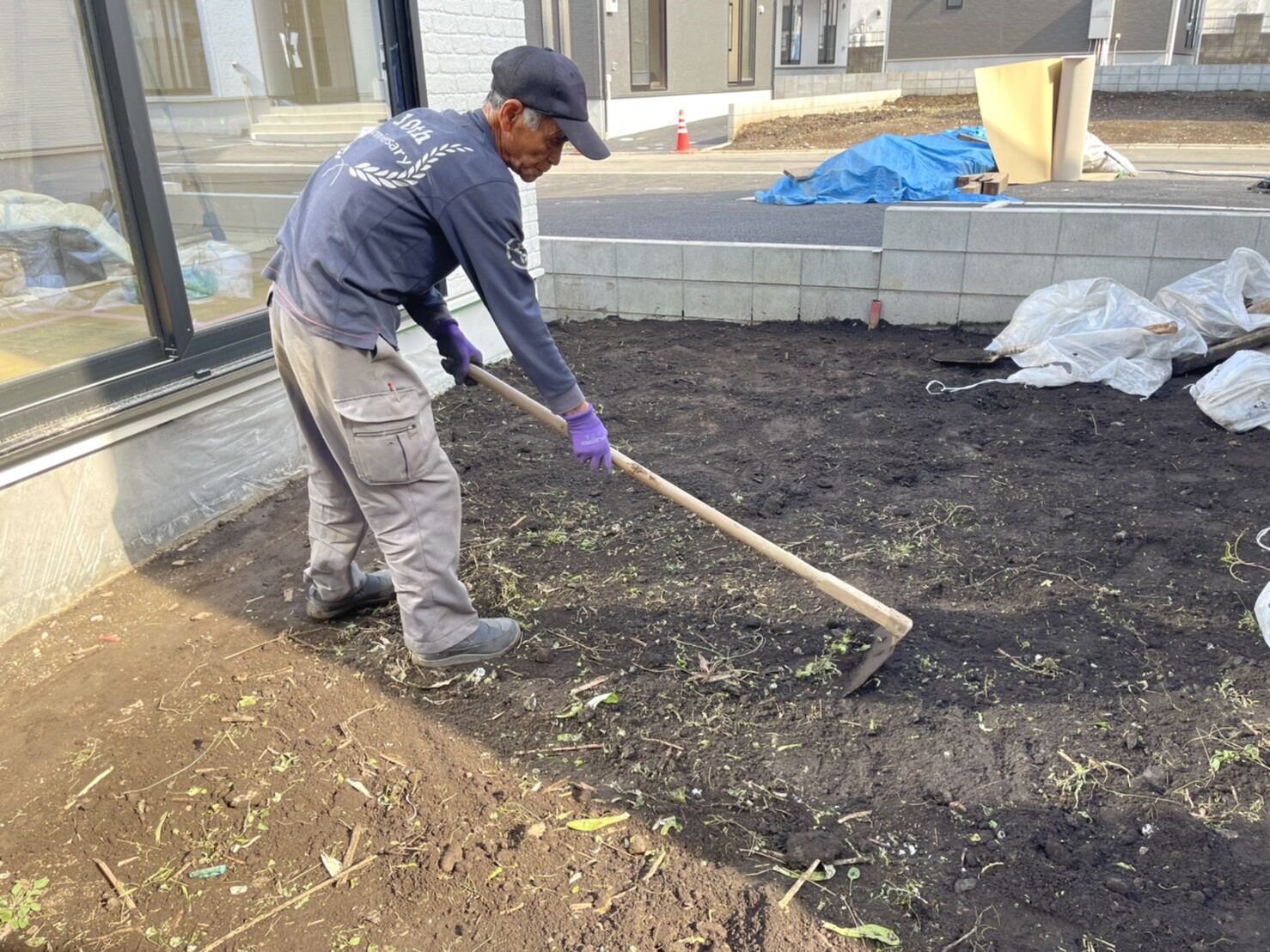 埼玉県　入間市　新築外構工事　裏庭整地