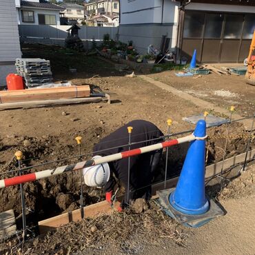 埼玉県　飯能市　ブロックベース打設