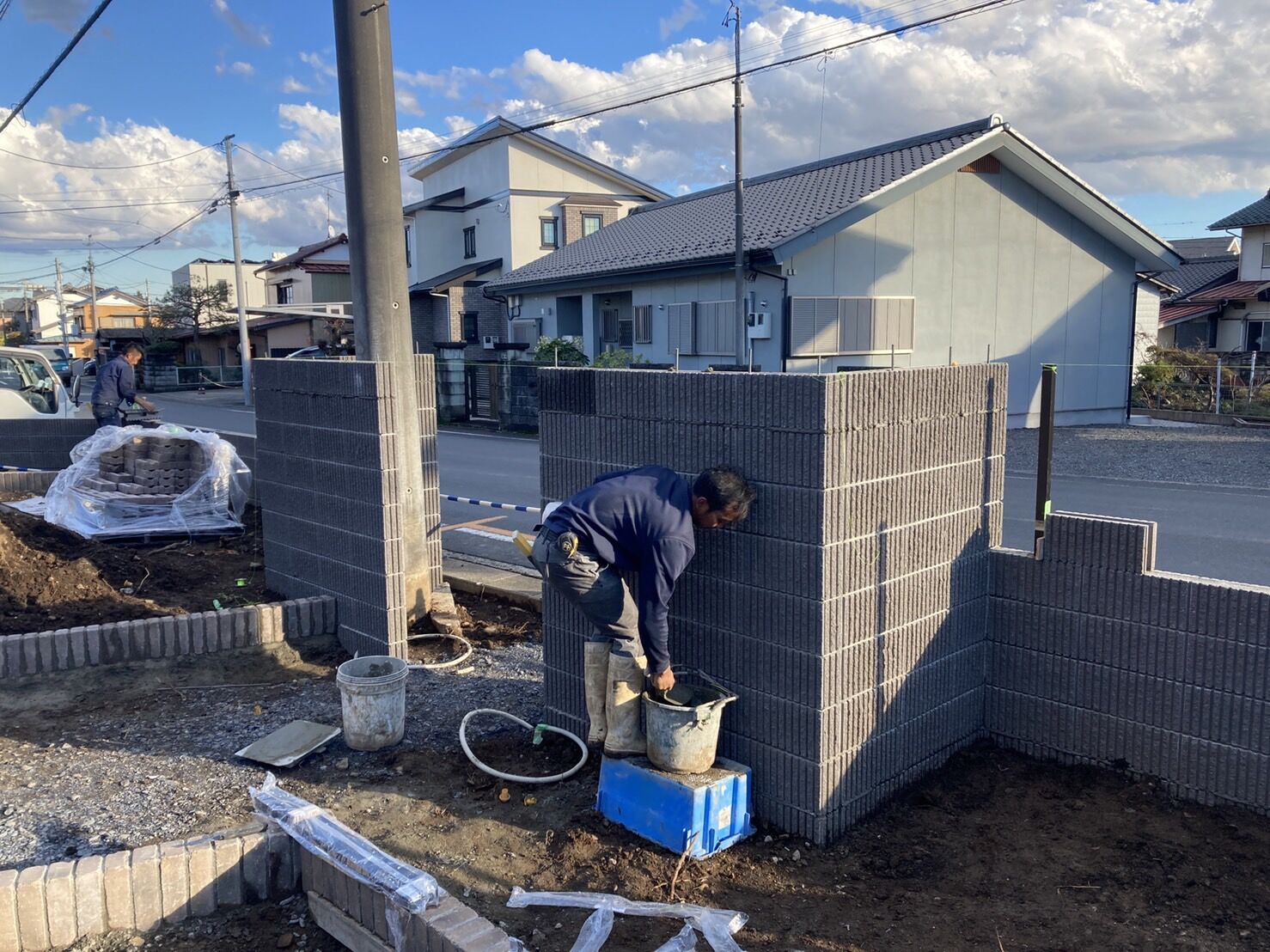 埼玉県飯能市　外周ブロック工事　吉川工業